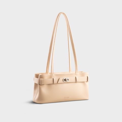 Túi Yuumy ( Thời trang nữ phối khóa trang trí - Túi xách da Seasand YTX69K) màu kem