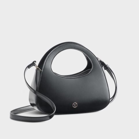 Túi đeo chéo da nữ tay cầm dáng bầu sành điệu Yuumy Smooth YN251D màu đen