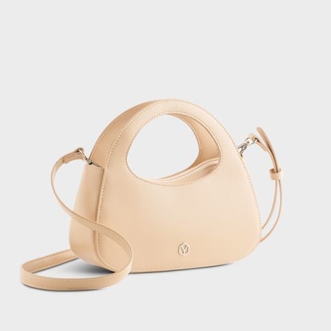 Túi đeo chéo da nữ tay cầm dáng bầu sành điệu Yuumy Smooth YN251K màu kem