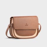  Túi Yuumy ( Thời trang nữ phối nắp gập size 21 - Túi đeo chéo da Bergen YN273K ) - Kem 