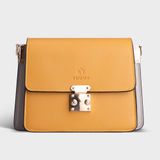  Túi Yuumy ( Thời trang nữ size 20 - Túi đeo chéo da Seasand YN99V )  màu vàng 