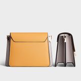  Túi Yuumy ( Thời trang nữ size 20 - Túi đeo chéo da Seasand YN99V )  màu vàng 