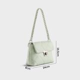  Túi Yuumy ( Thời trang nữ chần chỉ ô vuông cá tính size 24 - Túi đeo vai da Seasand YN255XN ) - Xanh ngọc 