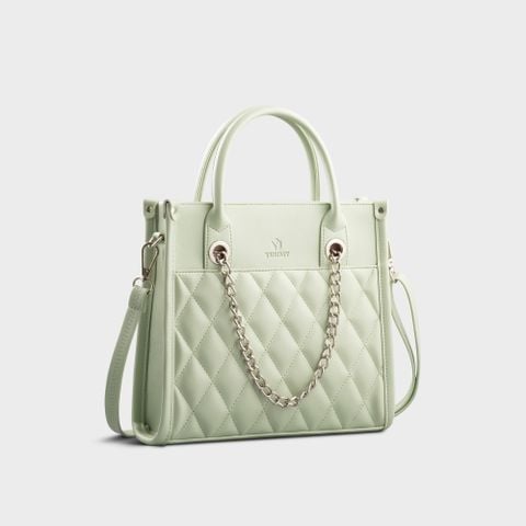 Túi Yuumy (Thời trang nữ cỡ nhỏ chần chỉ - Túi xách da Seasand YTX67XN) màu xanh ngọc