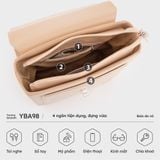  Balo Yuumy ( Thời trang nữ nắp gập dáng hộp cỡ lớn - Balo da Smooth YBA98D ) - Đen 