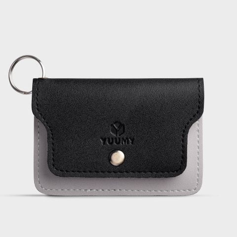  Ví Yuumy ( Thời trang nữ nắp gập cỡ nhỏ - Ví móc khóa da Seasand YMK2D ) - Đen 