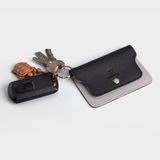  Ví Yuumy ( Thời trang nữ nắp gập cỡ nhỏ - Ví móc khóa da Seasand YMK2D ) - Đen 