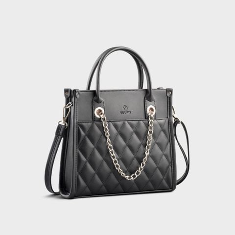 Túi Yuumy (Thời trang nữ cỡ nhỏ chần chỉ - Túi xách da Seasand YTX67D) màu đen