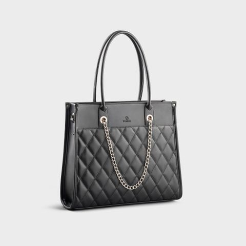 Túi Yuumy (Thời trang nữ cỡ lớn phối xích trang trí - Túi xách da Seasand YTX65D) màu đen