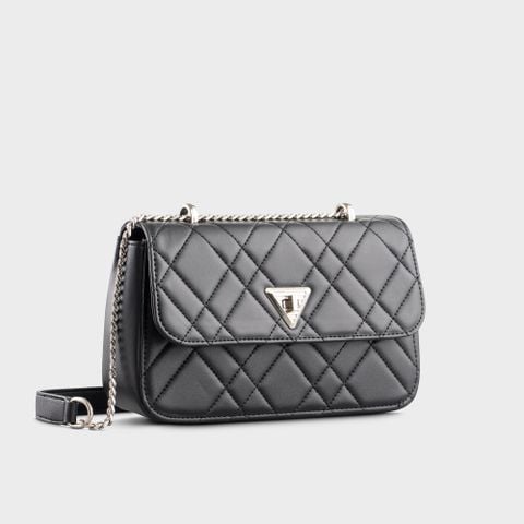 Túi Yuumy (Thời trang nữ họa tiết chần chỉ size 24 - Túi đeo chéo da Seasand YN279D) màu đen