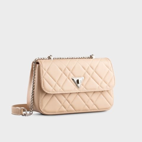 Túi Yuumy (Thời trang nữ họa tiết chần chỉ size 24 - Túi đeo chéo da Seasand YN279K) màu kem