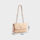  Túi Yuumy (Thời trang nữ họa tiết chần chỉ size 24 - Túi đeo chéo da Seasand YN279K) màu kem 