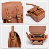  Túi Yuumy ( Thời trang nữ size 13 - Túi đeo chéo da YN118N ) màu nâu 