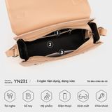  Túi Yuumy ( Thời trang nữ size 21 - Túi đeo chéo da Seasand YN231K ) - Kem 