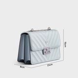  Túi Yuumy ( Thời trang nữ size 21 - Túi đeo chéo da Seasand YN137XA ) Màu xanh nhạt 