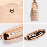  Túi Yuumy ( Thời trang nữ size 20 - Túi đeo chéo da Verein YN183K ) màu kem 