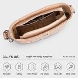  Túi Yuumy ( Thời trang nữ size 20 - Túi đeo chéo da Verein YN183K ) màu kem 