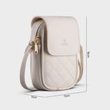  Túi Yuumy ( Thời trang nữ size 11- Túi đeo chéo da Seasand YN150T ) Màu trắng 