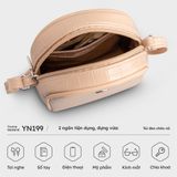  Túi Yuumy ( Thời trang nữ size 12 - Túi đeo chéo da Verein YN199K ) màu kem 