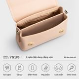  Túi Yuumy ( Thời trang nữ size 20 - Túi đeo chéo da Seasand YN195D ) màu đen 
