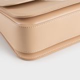  Túi Yuumy ( Thời trang nữ phối khóa xoay size 22 - Túi đeo chéo da Smooth YN254K ) - Kem 