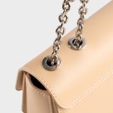  Túi Yuumy ( Thời trang nữ phối khóa xoay size 22 - Túi đeo chéo da Smooth YN254K ) - Kem 