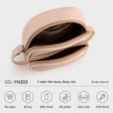  Túi Yuumy ( Thời trang nữ size 13 - Túi đeo chéo da  Seasand YN202HA ) màu hồng dâu 