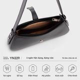  Túi Yuumy ( Thời trang nữ hình thang cao cấp - Túi đeo vai da Safiano YN229DS ) màu đen safiano 