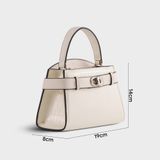  Túi Yuumy ( Thời trang nữ size 19 phối khóa xoay - Túi đeo chéo da Verein YN232T ) - Trắng 