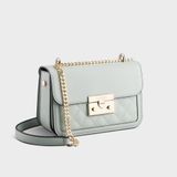 Túi Yuumy ( Thời trang nữ size 17 - Túi đeo chéo da Seasand YN147XN  )Màu xanh ngọc 