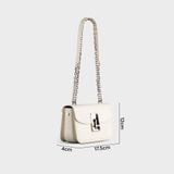  Túi đeo chéo da nữ thiết kế phối khóa trang trí Yuumy Seasand YN186T màu trắng 