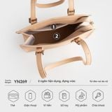  Túi Yuumy ( Thời trang nữ kiểu dáng thanh lịch size 24 - Túi đeo chéo da Bergen YN269D ) - Đen 