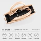  Túi Yuumy (Thời trang nữ phối quai xách size 21 - Túi đeo chéo da Smooth YN288D) màu đen 