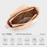  Túi Yuumy (Thời trang nữ họa tiết bông hoa - Túi xách da Seasand YTX66K) màu kem 