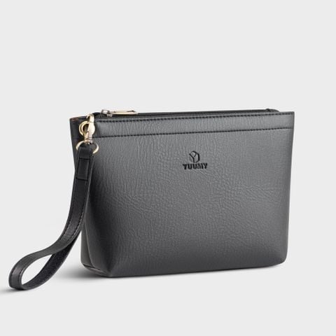 Túi da đựng mỹ phẩm cầm tay Yuumy YN121 đen