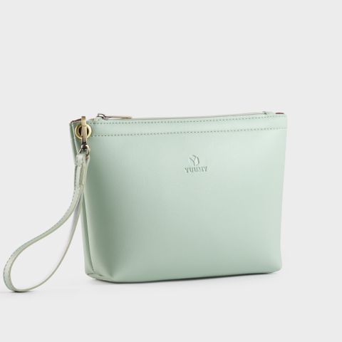 Túi da đựng mỹ phẩm cầm tay Yuumy YN121XN màu xanh ngọc