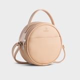  Túi Yuumy ( Thời trang nữ dáng tròn phối ngăn size 18 - Túi đeo chéo da Seasand YN261K ) - Kem 