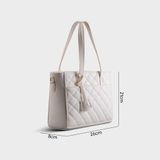  Túi xách nữ công sở phối charm cách điệu Yuumy Seasand YTX29T Màu trắng 