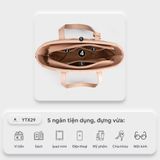  Túi xách nữ công sở phối charm cách điệu Yuumy Seasand YTX29T Màu trắng 