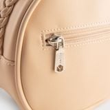  Túi Yuumy ( Thời trang nữ thiết kế nhún dáng tròn size 19 - Túi đeo chéo da Seasand YN264K ) - Kem 