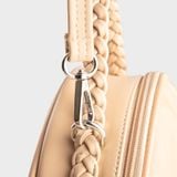  Túi Yuumy ( Thời trang nữ thiết kế nhún dáng tròn size 19 - Túi đeo chéo da Seasand YN264HA ) - Hồng dâu 