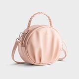  Túi Yuumy ( Thời trang nữ thiết kế nhún dáng tròn size 19 - Túi đeo chéo da Seasand YN264HA ) - Hồng dâu 