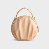 Túi Yuumy ( Thời trang nữ thiết kế nhún dáng tròn size 19 - Túi đeo chéo da Seasand YN264K ) - Kem 