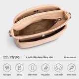  Túi Yuumy ( Thời trang nữ size 21 - Túi đeo chéo da Seasand YN196K ) màu kem 