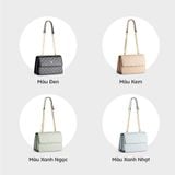  Túi Yuumy ( Thời trang nữ size 22 - Túi đeo chéo da Seasand YN136K ) màu kem 