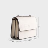  Túi Yuumy ( Thời trang nữ size 21 - Túi đeo chéo da Verein YN158T ) Màu trắng 