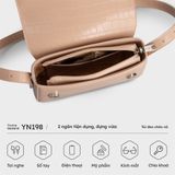  Túi Yuumy ( Thời trang nữ size 20 - Túi đeo chéo da Verein YN198K ) Màu kem 