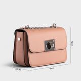  Túi Yuumy ( Thời trang nữ size 18 - Túi đeo chéo da Seasand YN142HD ) Hồng đất 