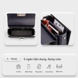  Túi Yuumy ( Thời trang nữ size 18 - Túi đeo chéo da Seasand YN142K ) màu Kem 