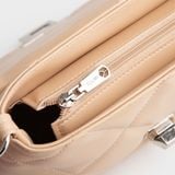  Túi Yuumy ( Thời trang nữ chần chỉ ô vuông cá tính size 24 - Túi đeo vai da Seasand YN255D ) - Đen 